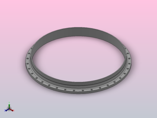 平面整体钢制管法兰_法兰 DN1400-PN2.5 FF 1正等轴测缩略图