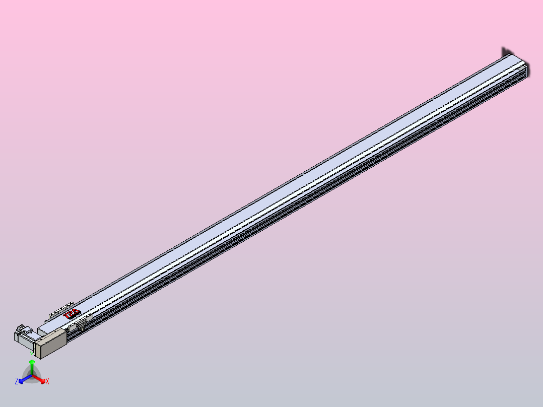 皮带直线轴半封闭可选导轨TPA-HNB-120D-110-L2400-MR-C-P40-N3正等轴测图