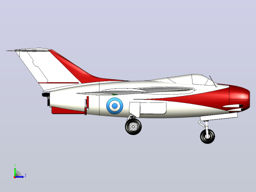 1950年阿根廷FMA IAe 33战斗机模型3D图纸 INVENTOR设计 附IGS左视缩略图