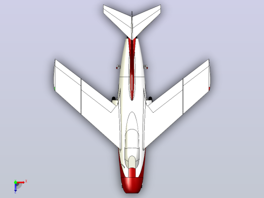 1950年阿根廷FMA IAe 33战斗机模型3D图纸 INVENTOR设计 附IGS俯视缩略图