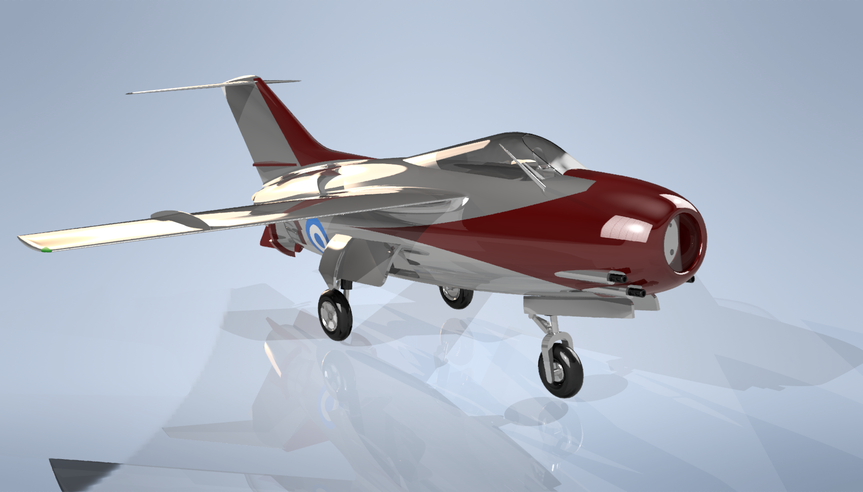1950年阿根廷FMA IAe 33战斗机模型3D图纸 INVENTOR设计 附IGS