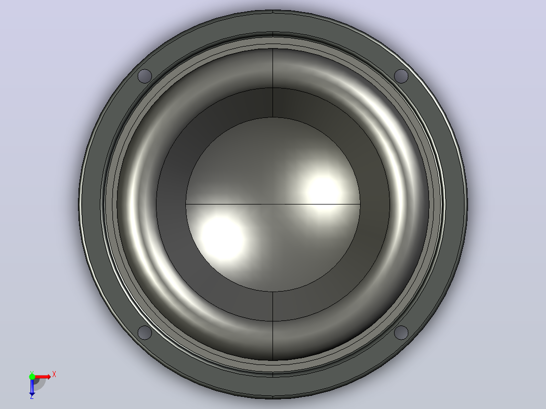 中低音低音扬声器俯视图