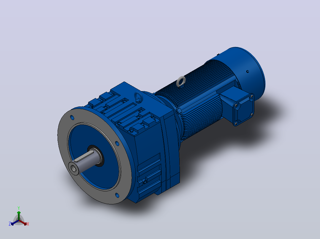 RF87法兰轴伸式安装斜齿轮减速机RF87-YVB1.5-4P-90L-M1-0°-Φ350主视图
