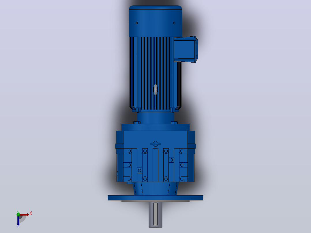 RF87法兰轴伸式安装斜齿轮减速机RF87-YVB1.5-4P-90L-M1-0°-Φ350俯视图