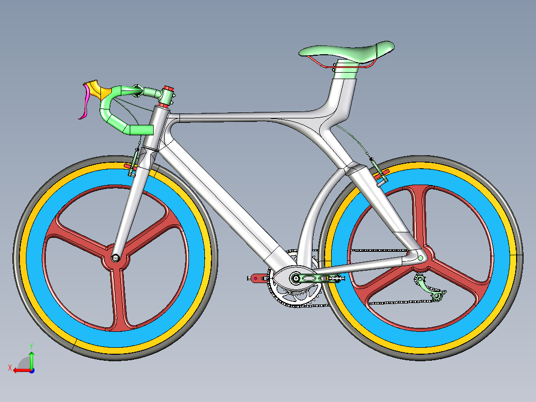 自行车课程设计后视图