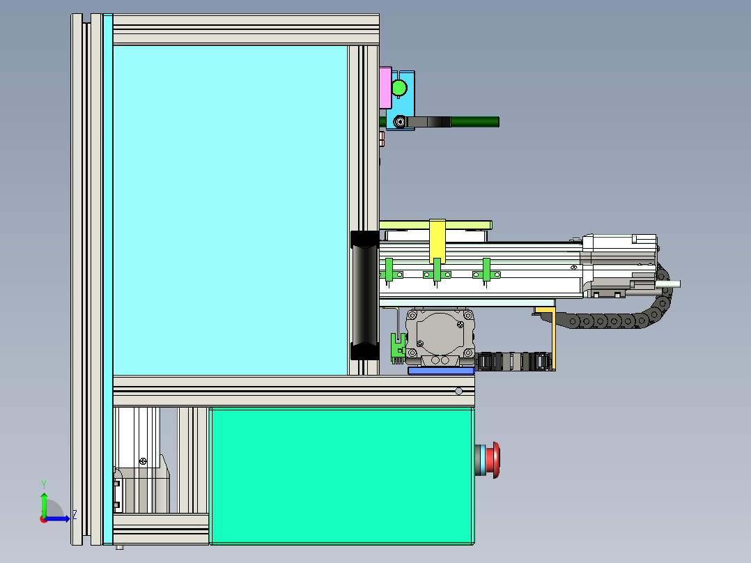 Vision Check Stastion视觉检测设备3D数模图纸 STP格式左视图