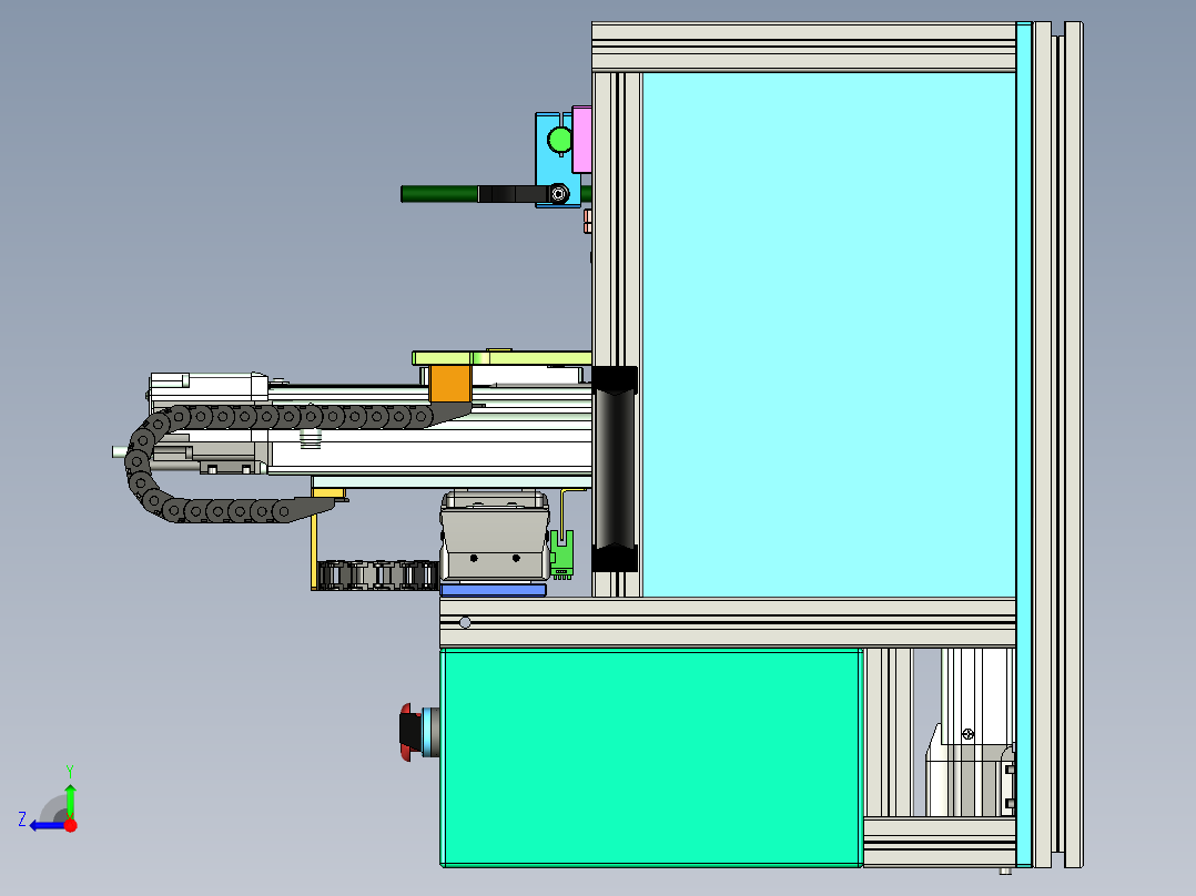 Vision Check Stastion视觉检测设备3D数模图纸 STP格式右视图