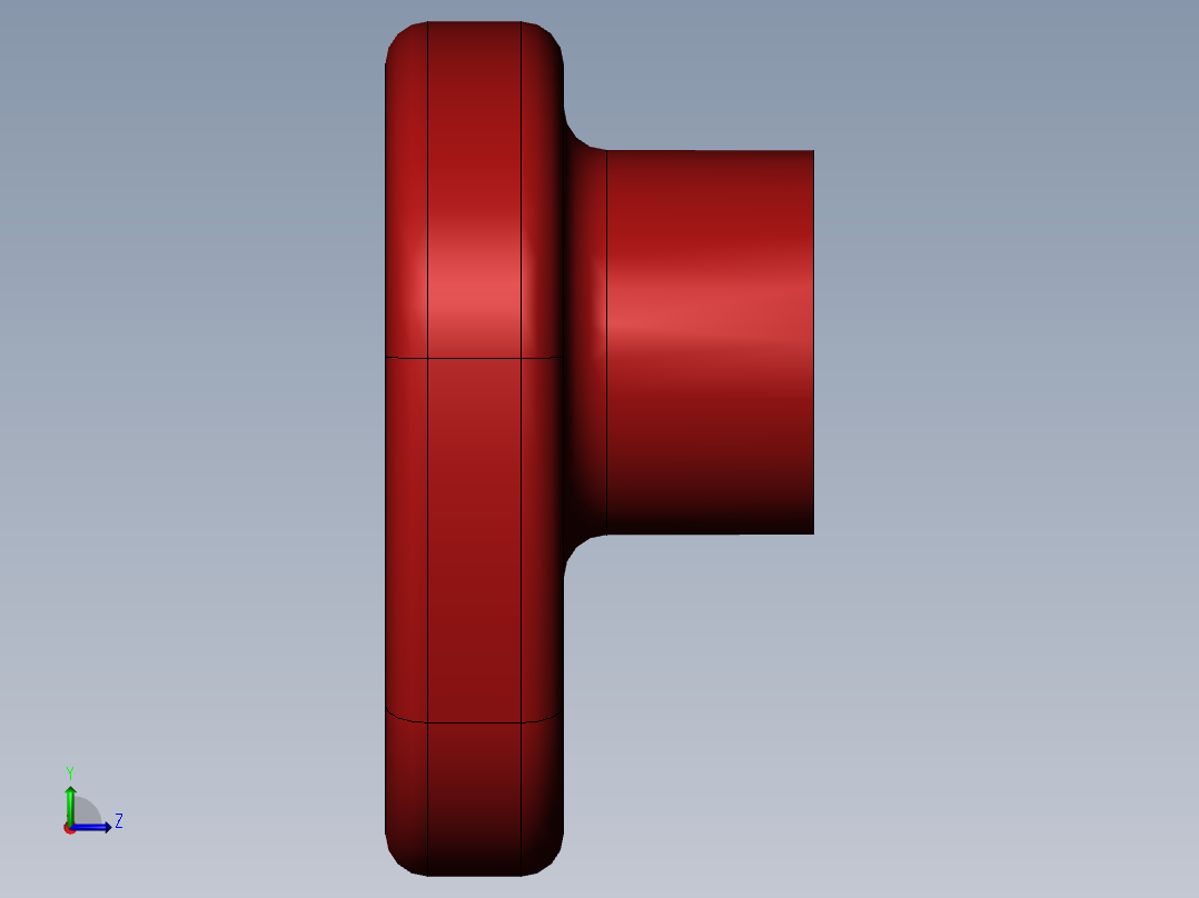 SolidWorks 凸轮机模型左视图