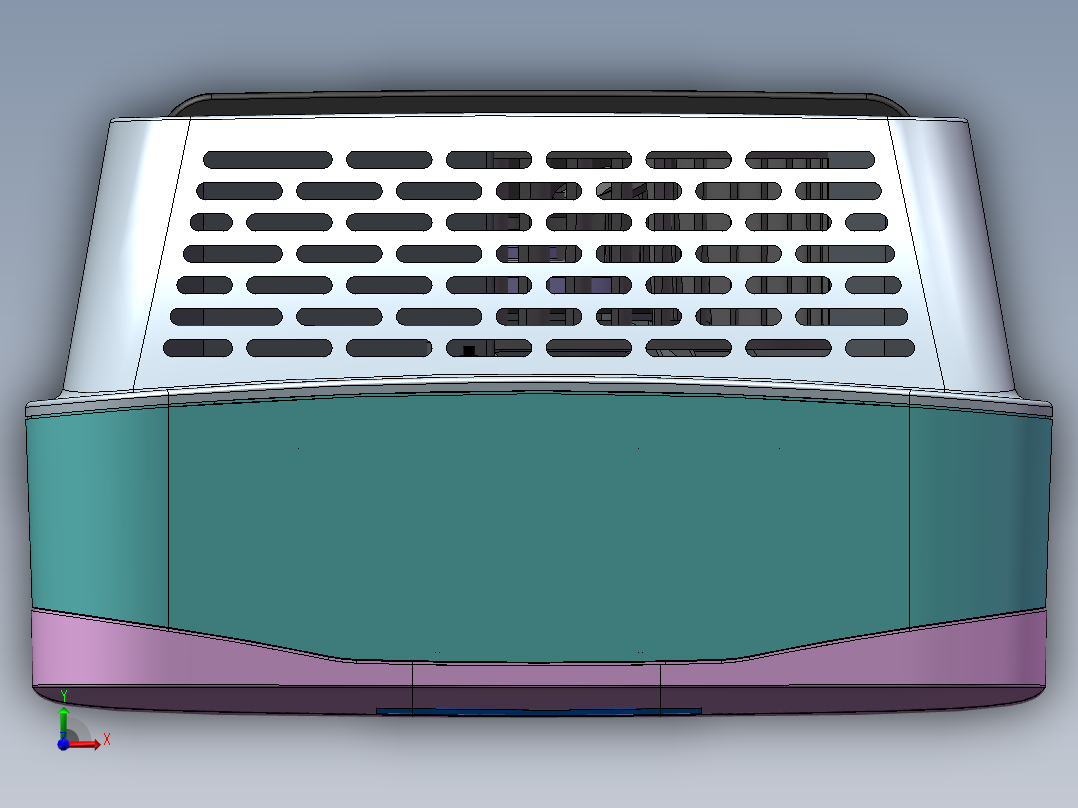 颗粒灰尘过滤器3d图纸 防尘空气净化SW图纸 过滤器滤网设计3d模型前视图