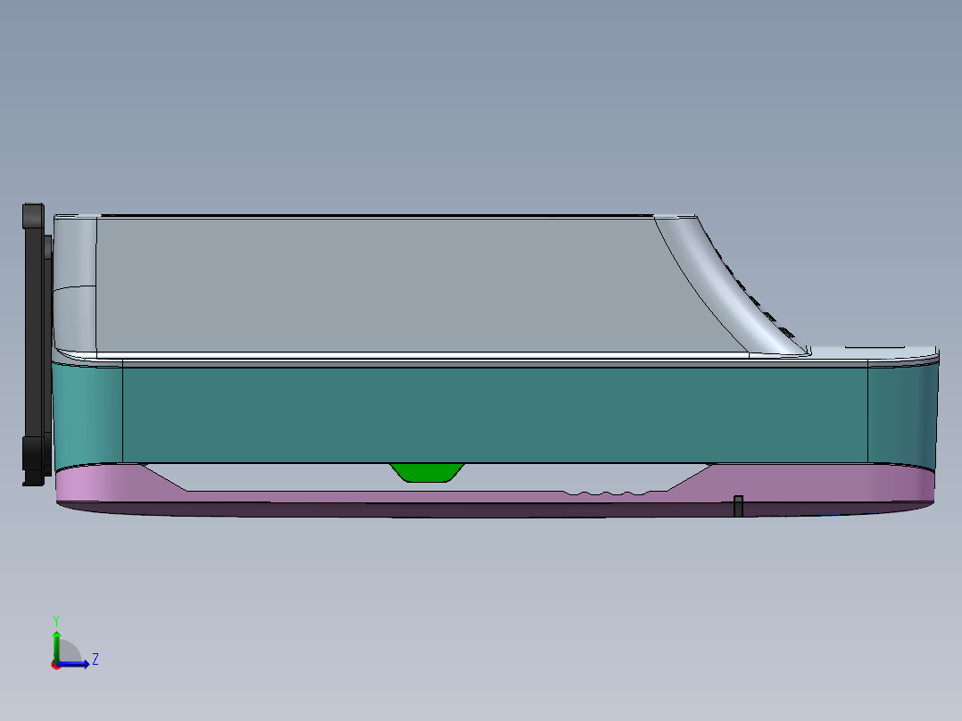 颗粒灰尘过滤器3d图纸 防尘空气净化SW图纸 过滤器滤网设计3d模型左视图