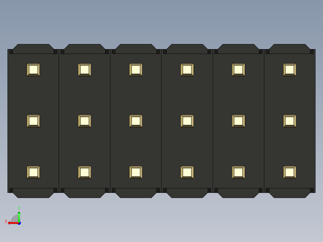 彩色公头100mil（2.54mm）系列-DS1021_black_3x06p_100mil_Type43_rev1.0后视图
