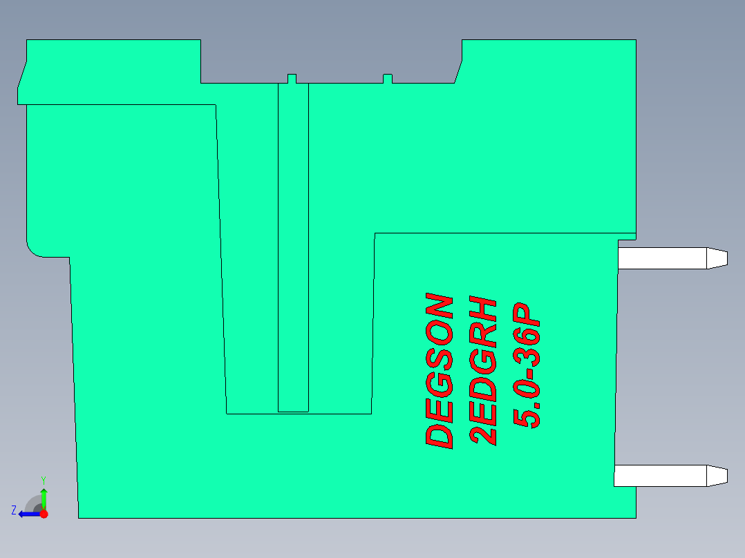 DEGSON 2EDG 系列 5.0mm 可插拔接线端子组-2EDGRH-5.0-36P-14-00AH右视图