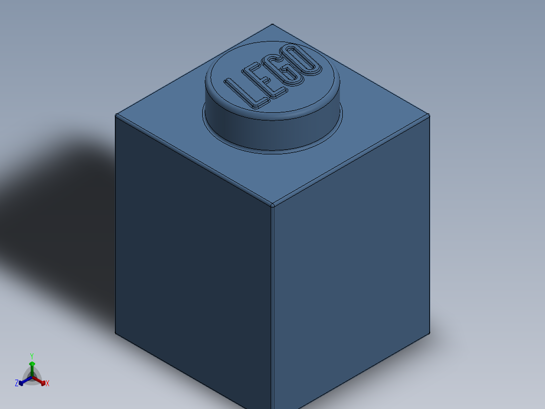 乐高套装 4421基本积木-4179830 - 3005 Medium Blue Brick 1 x 1.SLDPRT主视图