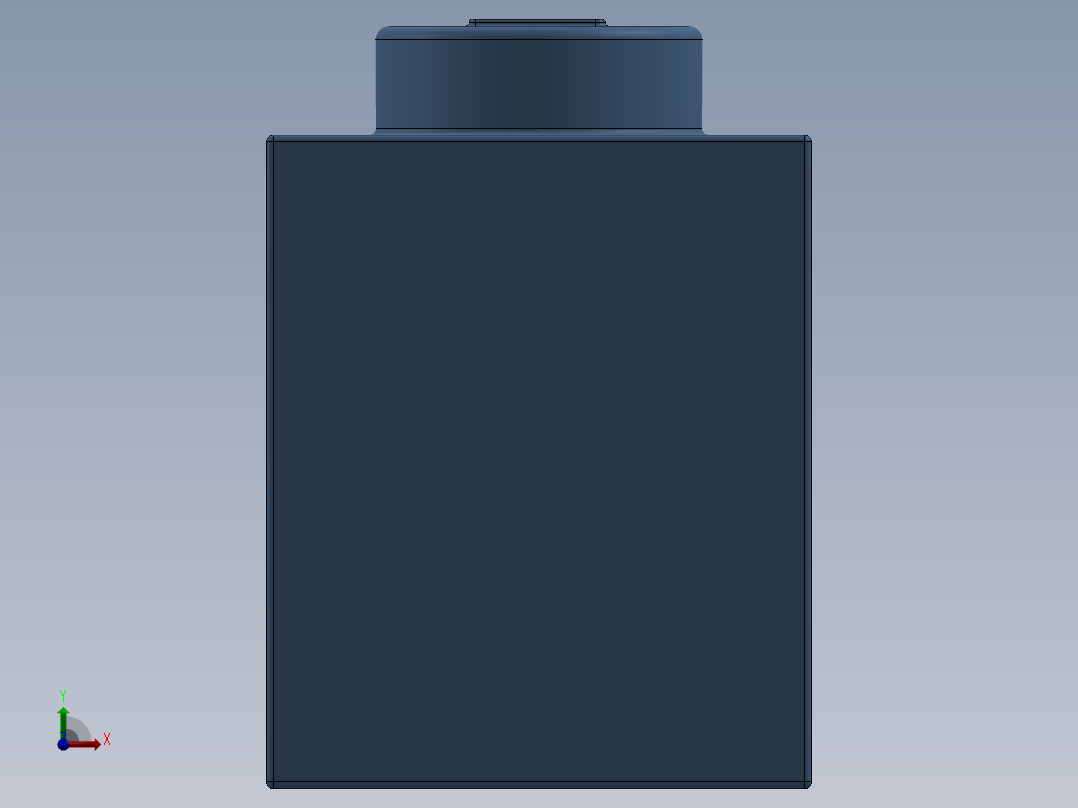 乐高套装 4421基本积木-4179830 - 3005 Medium Blue Brick 1 x 1.SLDPRT前视图