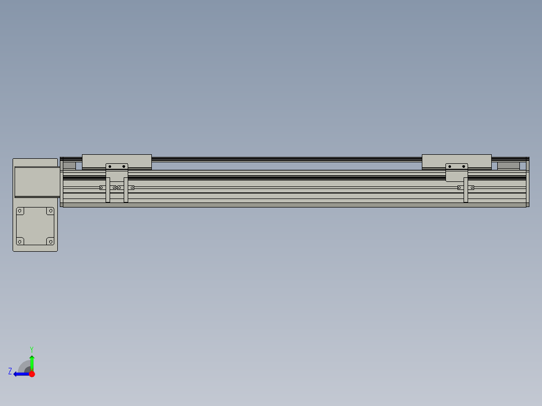 直线模组WG-LHB12-S500-LD设计图纸右视图