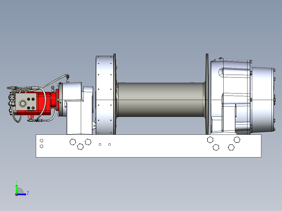 绞车 卷扬机 (21)左视图