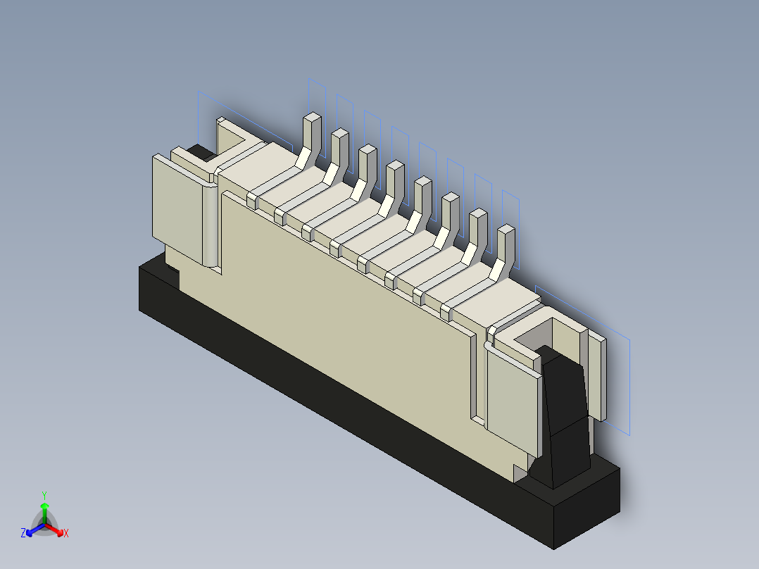 连接器 SM-FFC3B05-08-T正等轴测图