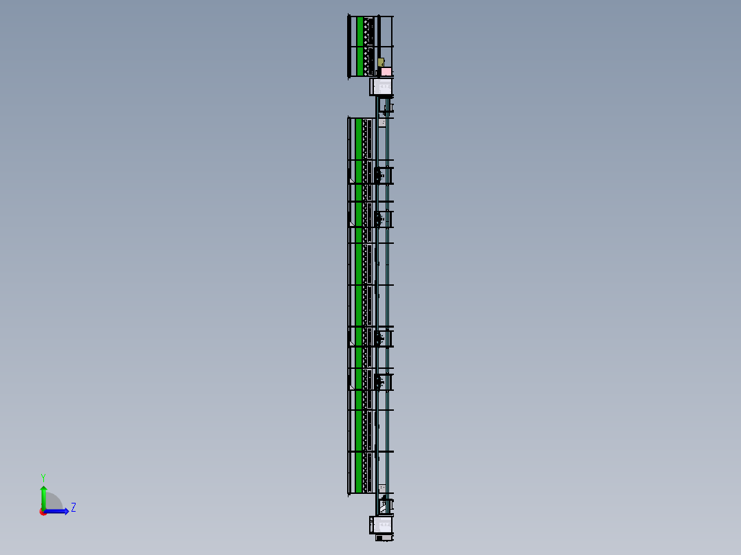 车位锁倍速链组装流水线左视图