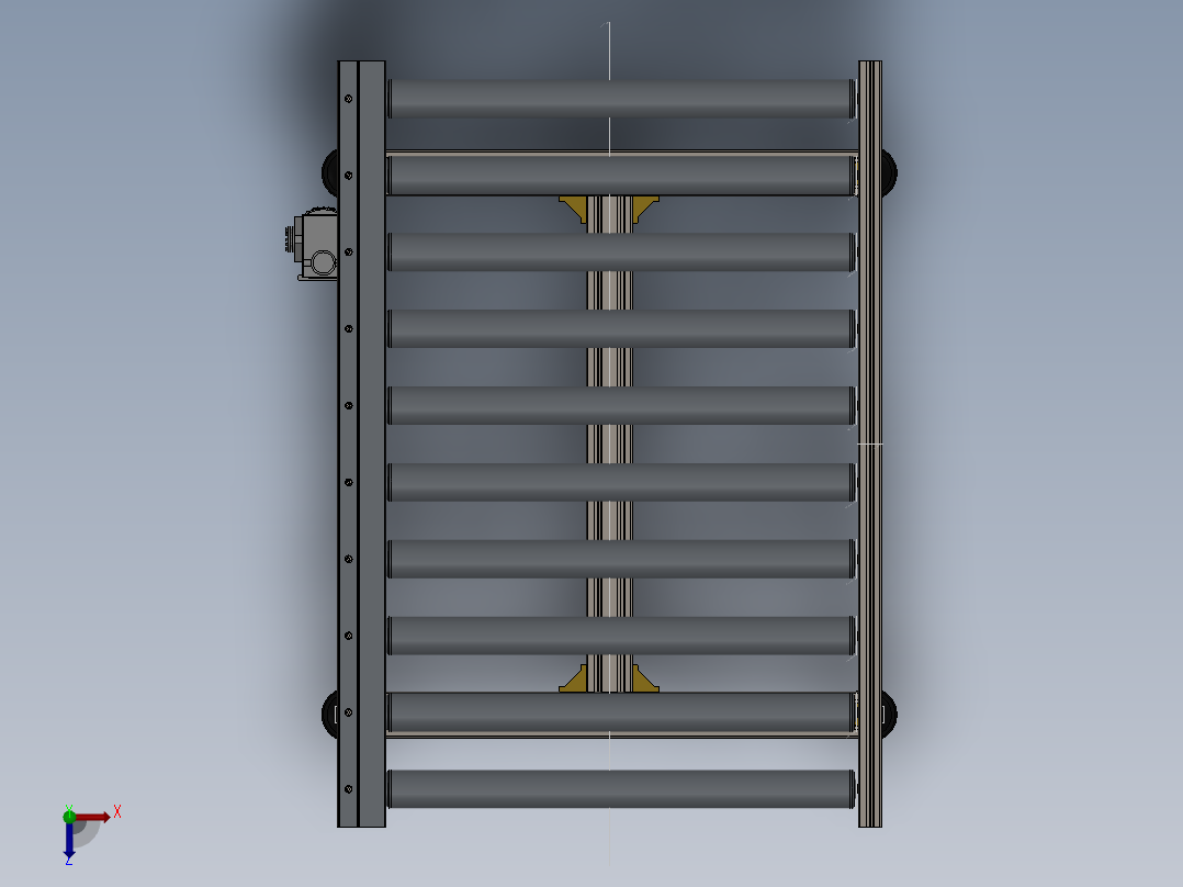 链式自动流水线机构俯视图