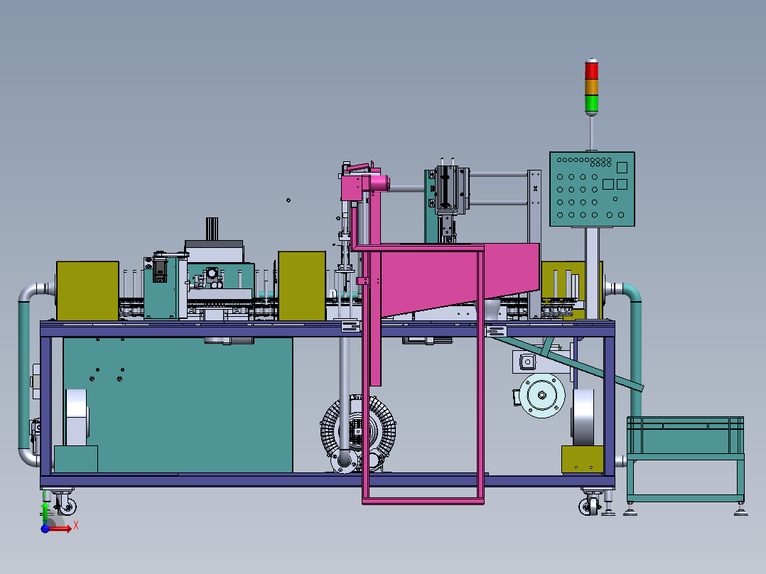 H587 链条循环式钢管喷涂机前视图