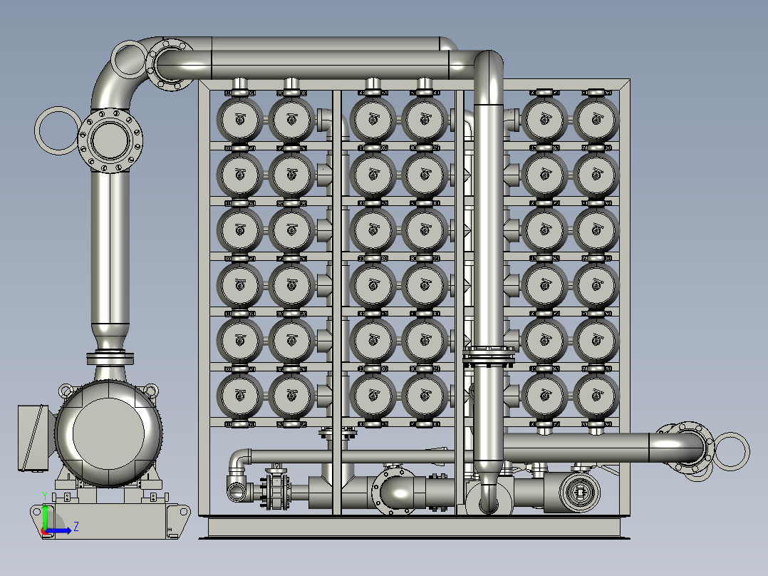 RO 8000 m3天 2 阶段水处理左视图