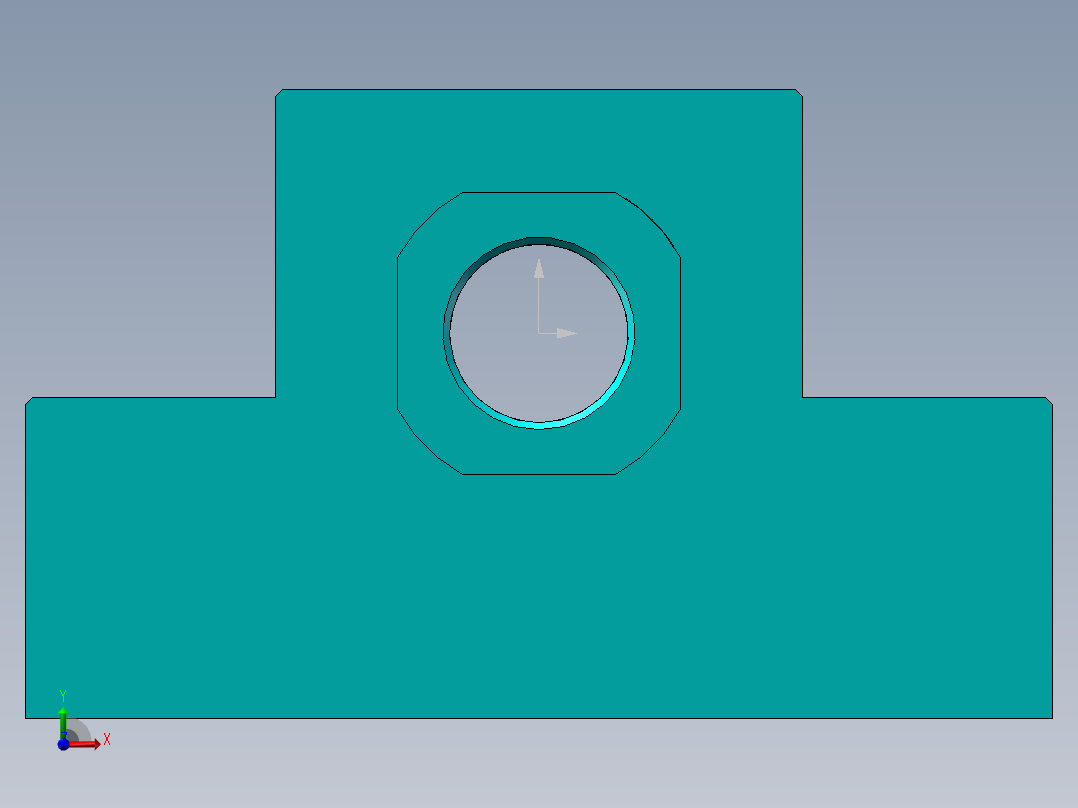 丝杆轴承座固定端前视图