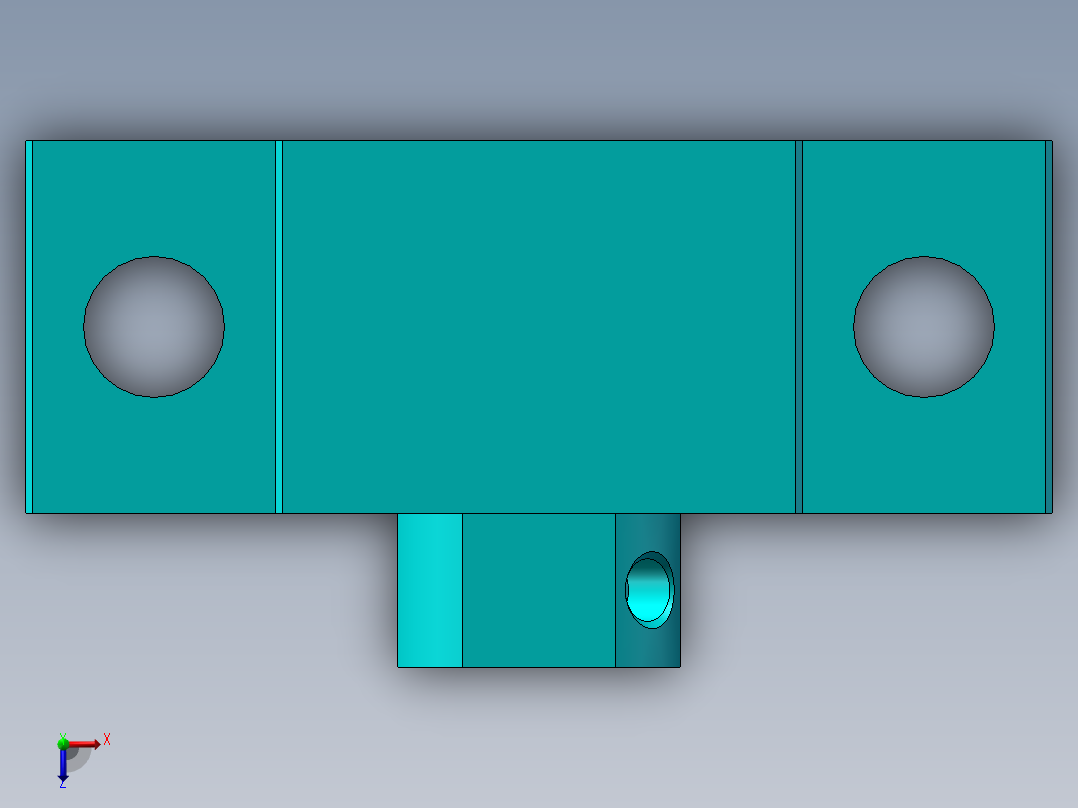 丝杆轴承座固定端俯视图