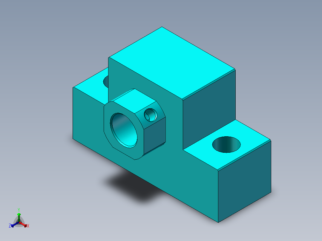 丝杆轴承座固定端正等轴测图