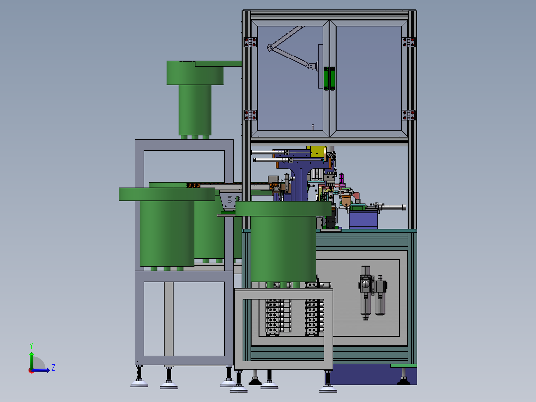 2023.02月-马桶阻尼器弹簧卡爪装配机（sw20可编辑+工程图）左视图