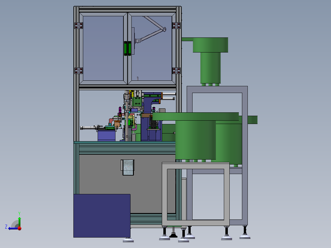 2023.02月-马桶阻尼器弹簧卡爪装配机（sw20可编辑+工程图）右视图