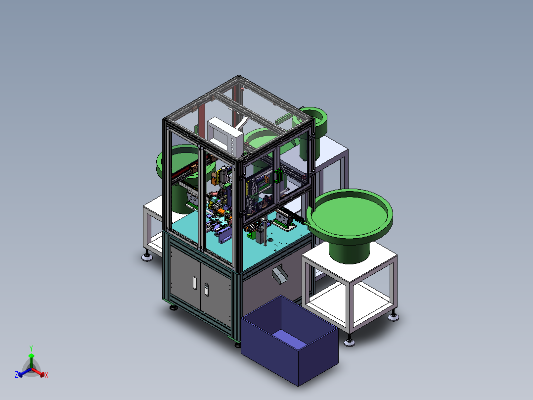 2023.02月-马桶阻尼器弹簧卡爪装配机（sw20可编辑+工程图）正等轴测图