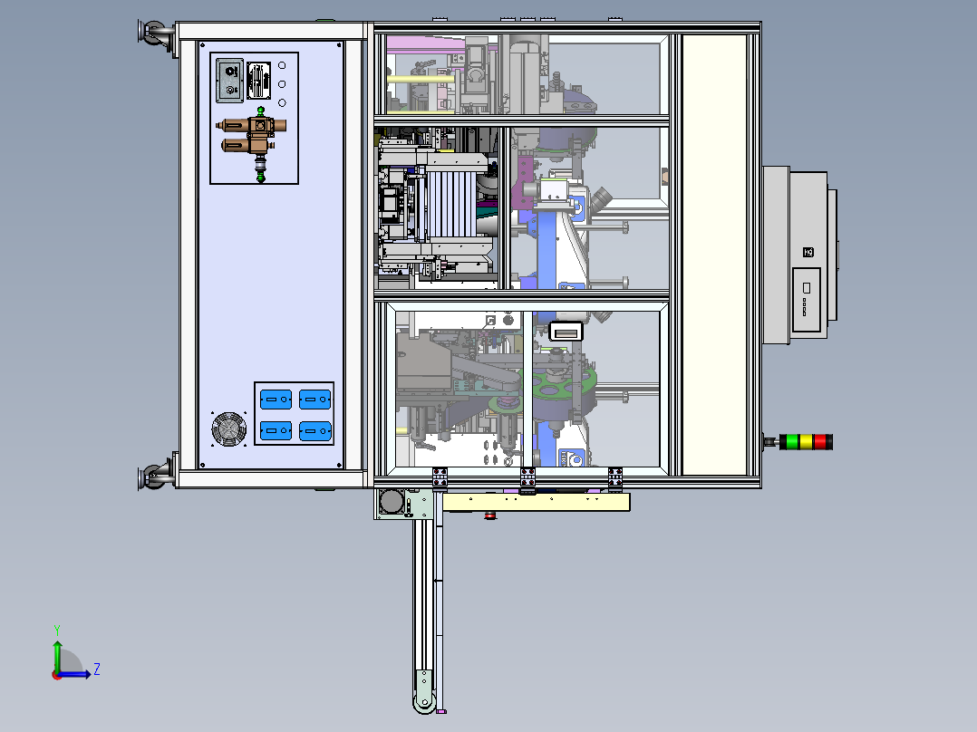 全自动压力传感器组装贴膜点胶一体机sw20可编辑左视图