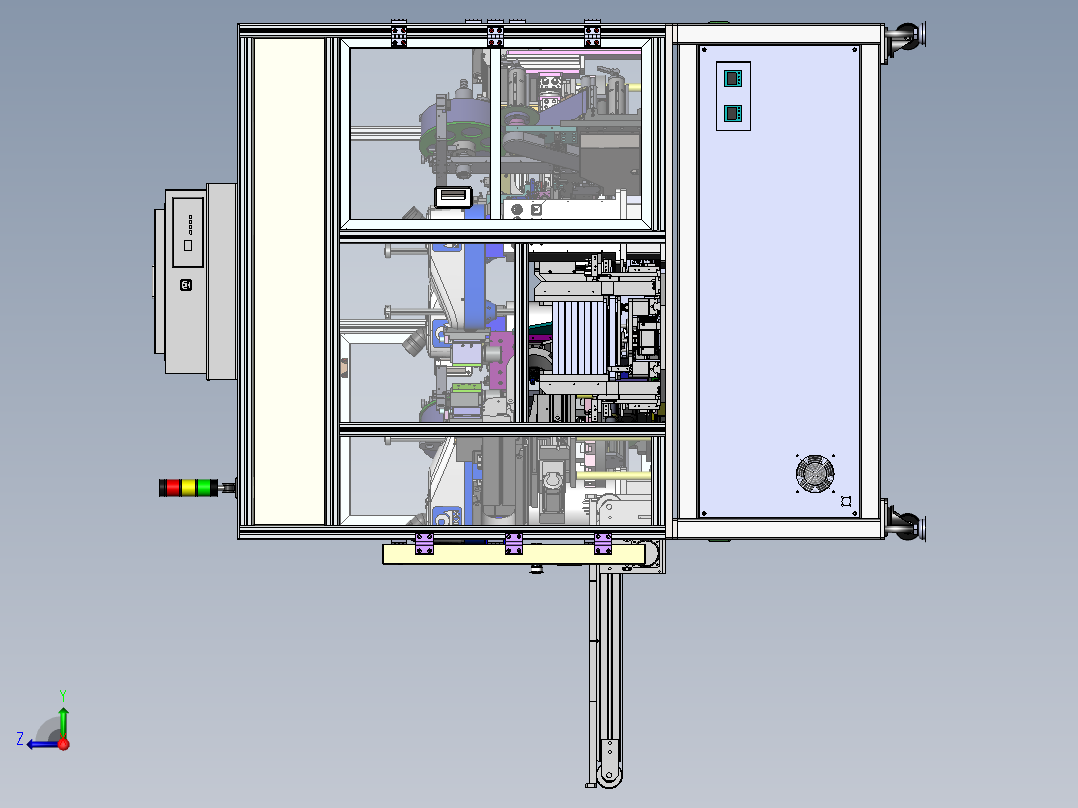 全自动压力传感器组装贴膜点胶一体机sw20可编辑右视图
