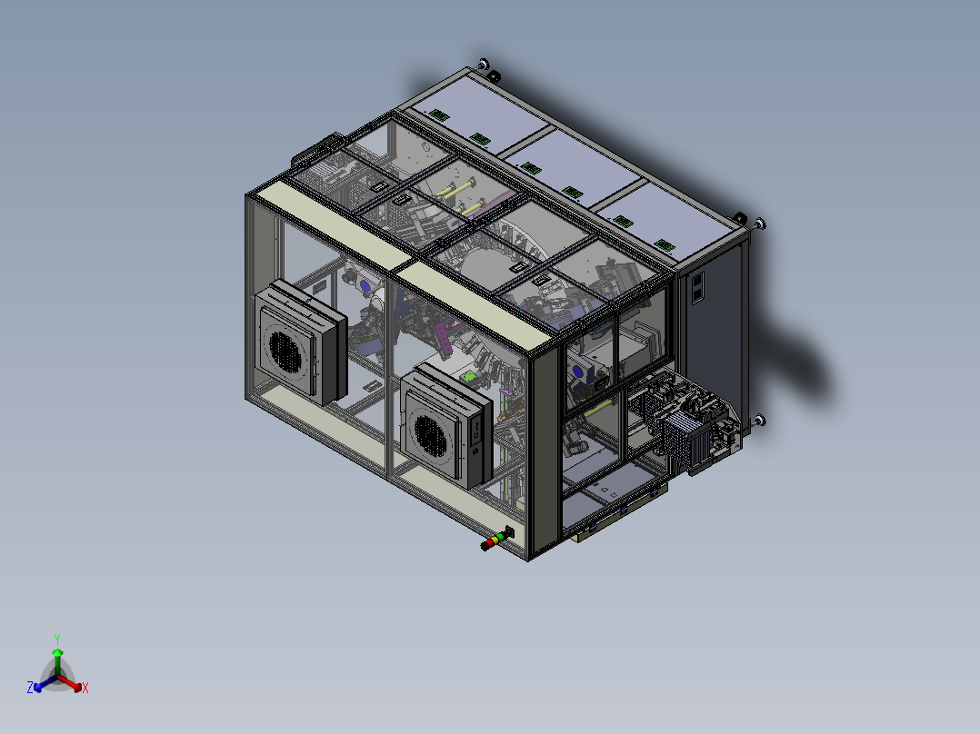 全自动压力传感器组装贴膜点胶一体机sw20可编辑正等轴测图