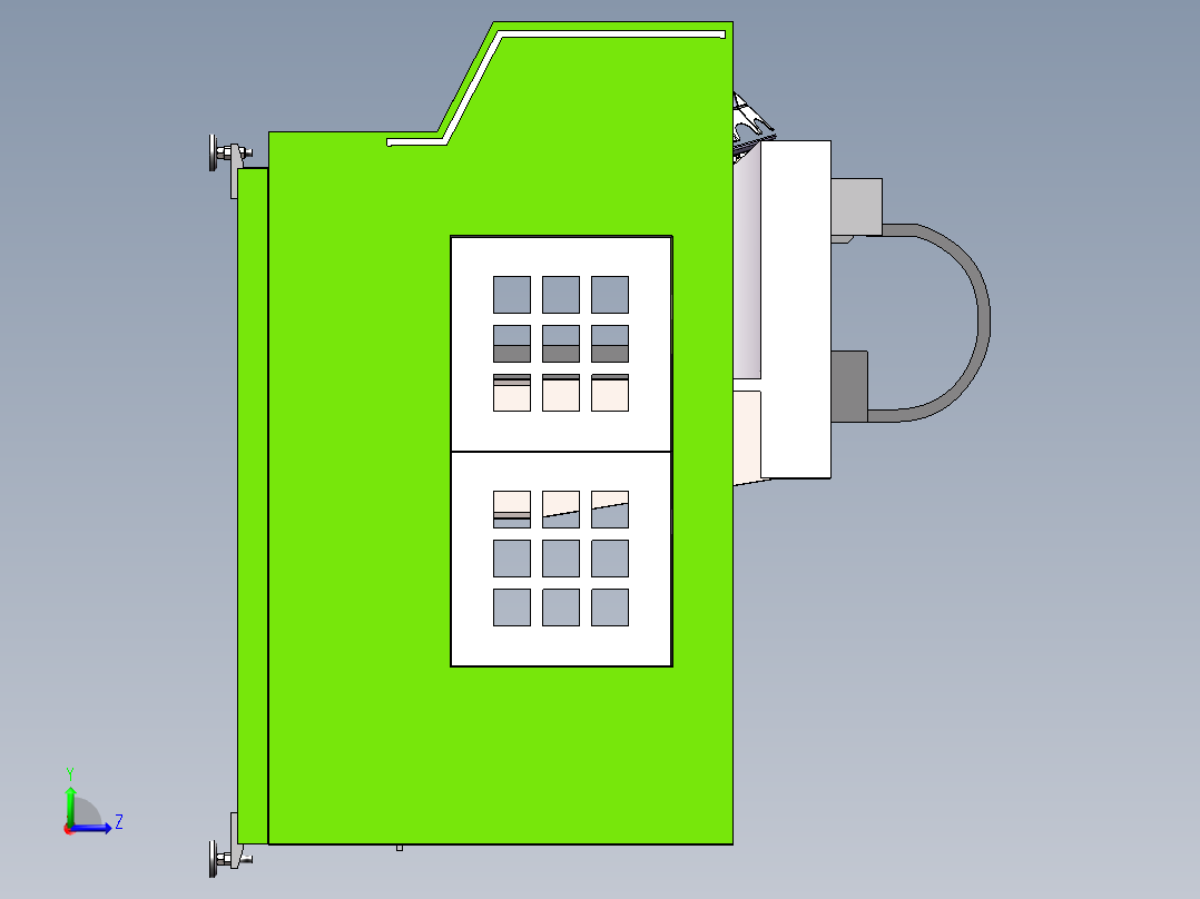 4540超大型钻攻中心sw18可编辑左视图