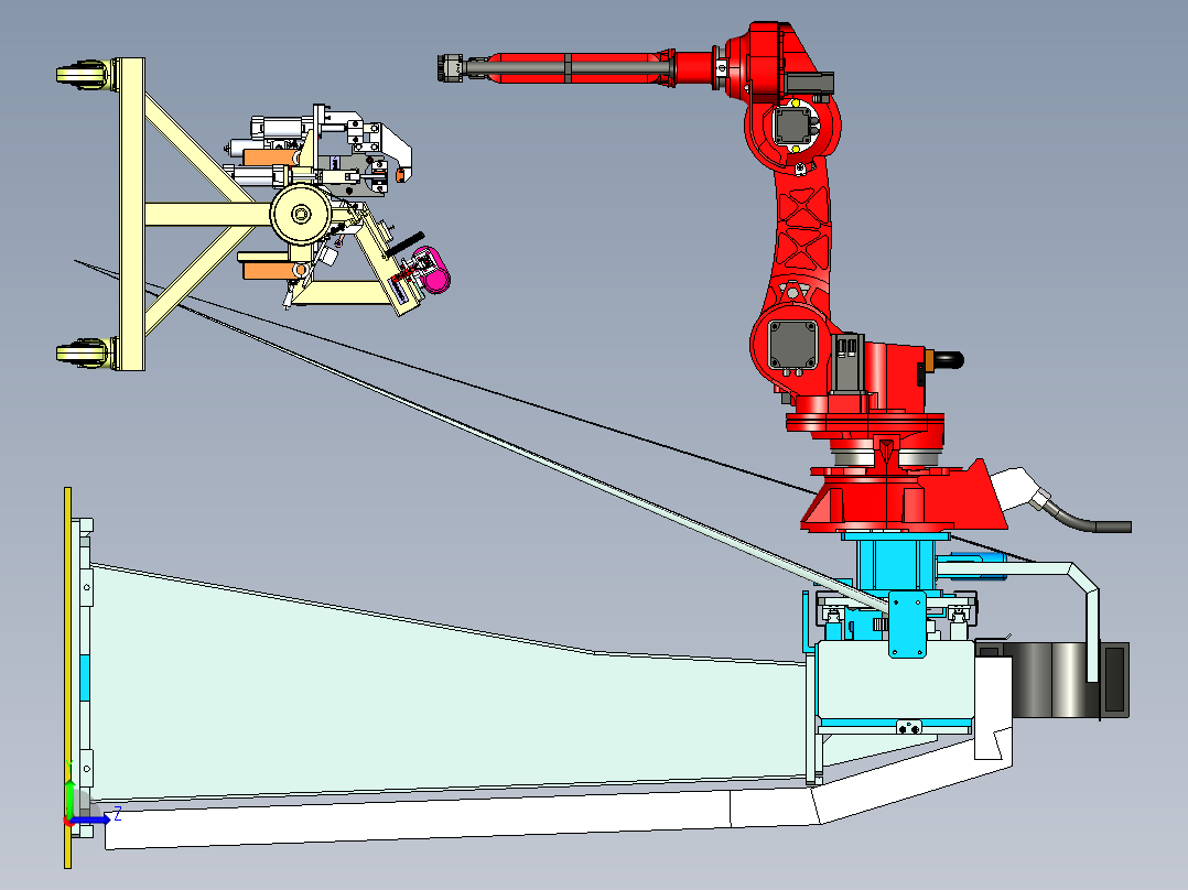 机器人移动天轨step左视图
