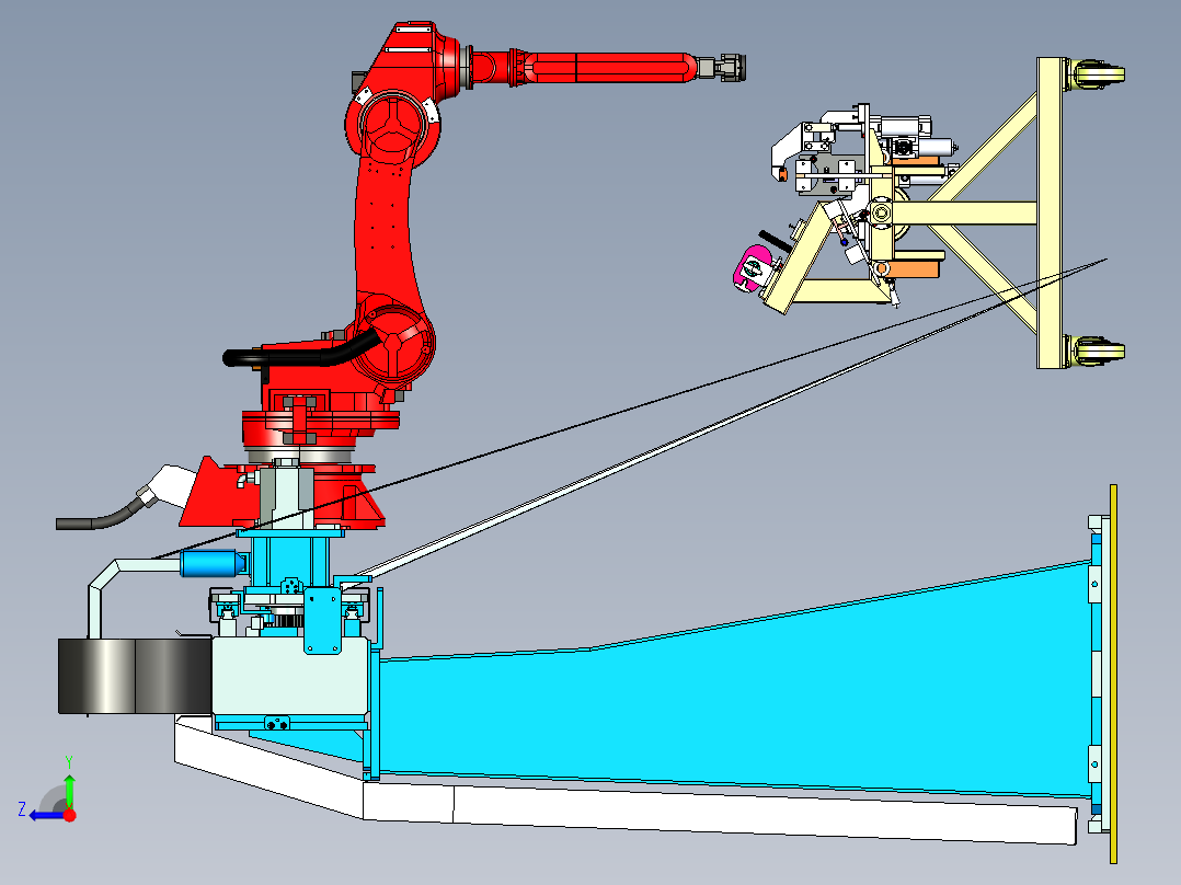 机器人移动天轨step右视图