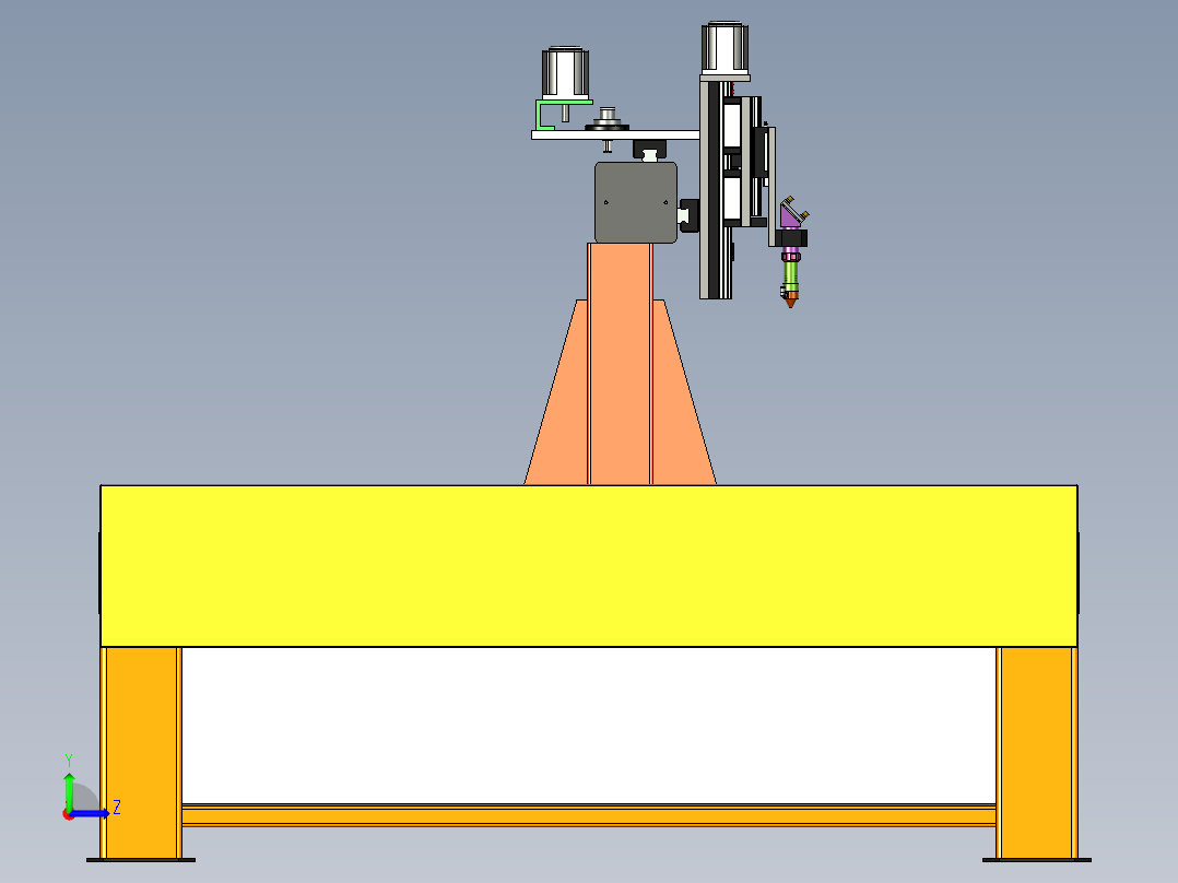 激光切割机左视图