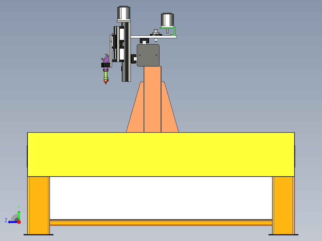 激光切割机右视图