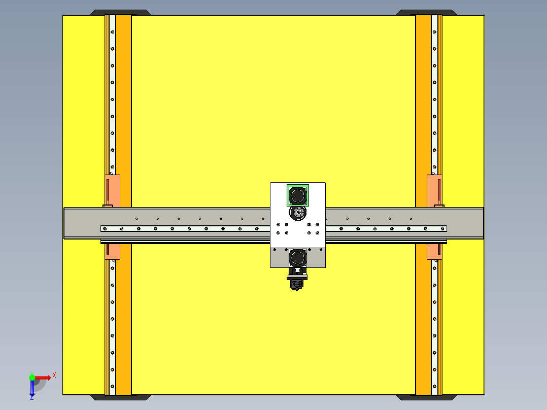 激光切割机俯视图