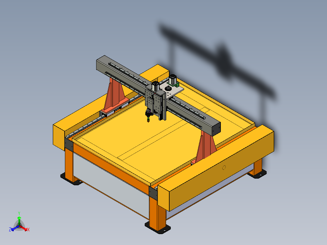 激光切割机正等轴测图