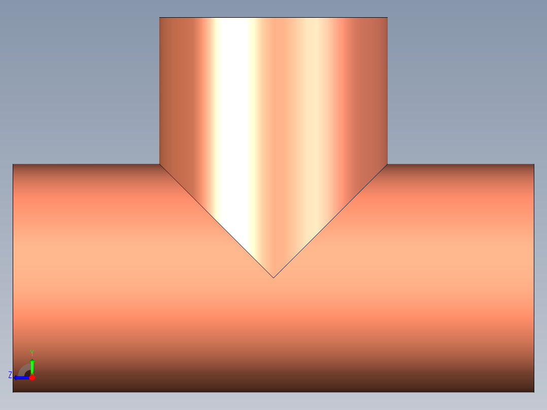 B3004482-等径三通：运行直径 支管直径 尺寸按照 ANSI B16.9右视图
