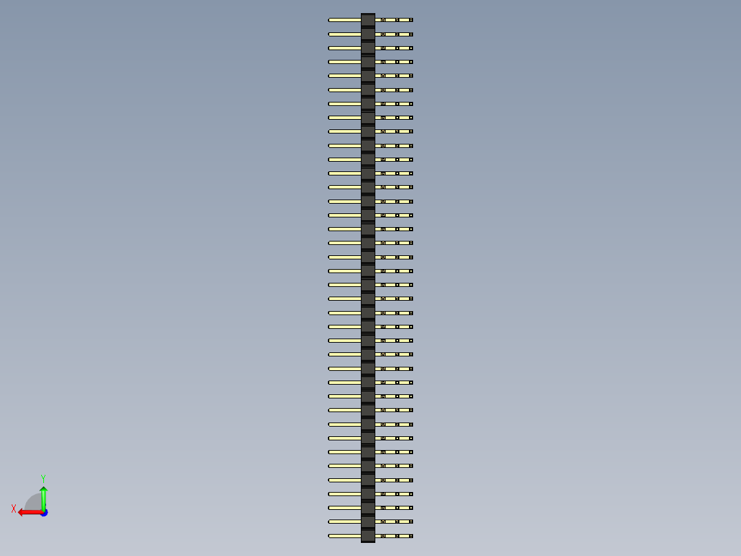 2个54毫米引脚接头三排直角，适用于kicad 119后视图