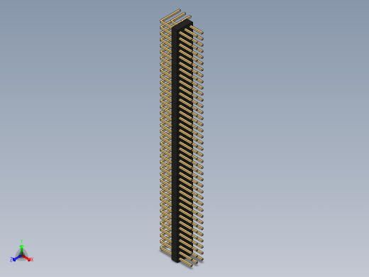 2个54毫米引脚接头三排直角，适用于kicad 119正等轴测缩略图