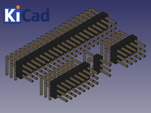 2个54毫米引脚接头三排直角，适用于kicad 119缩略图