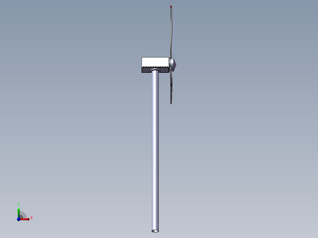 小型水平轴风力发电机整机设计前视图