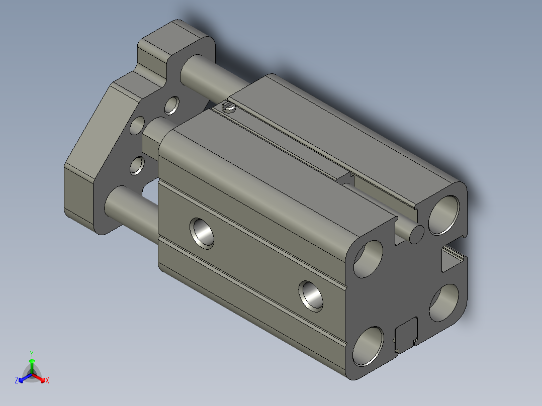 TACQ12X10S(0)+(CMSG-2)-气缸-亚德客Z001正等轴测图