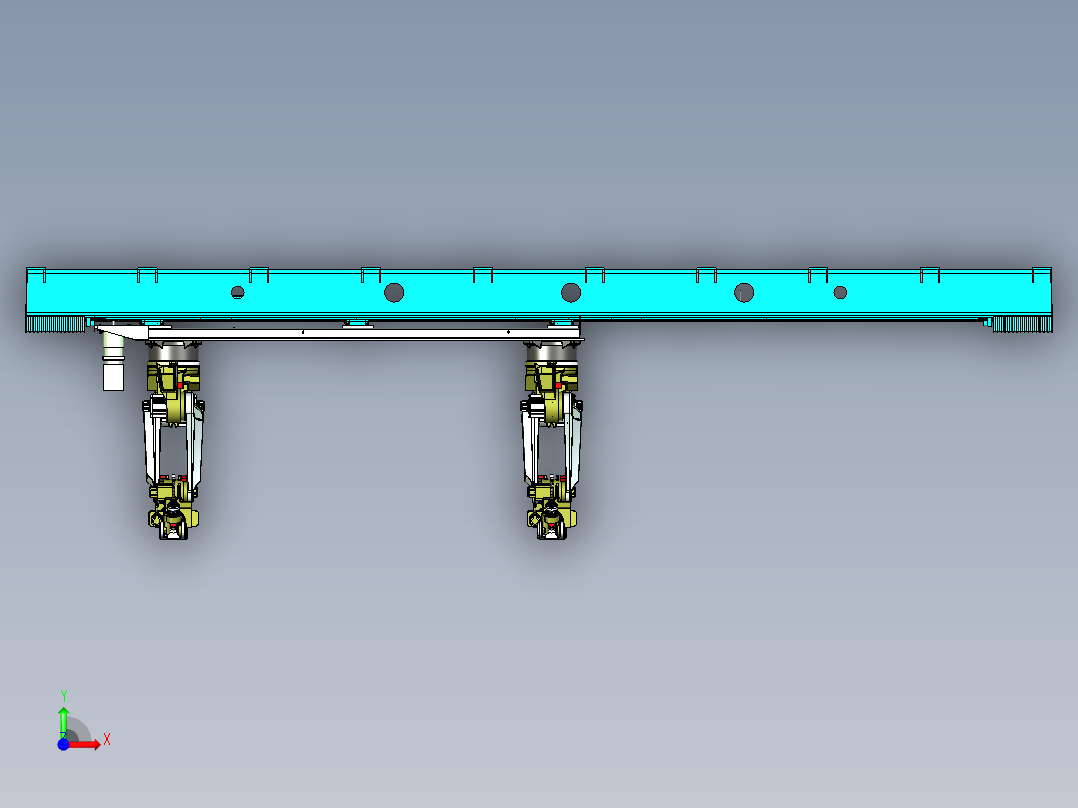 多机器人地轨设计前视图
