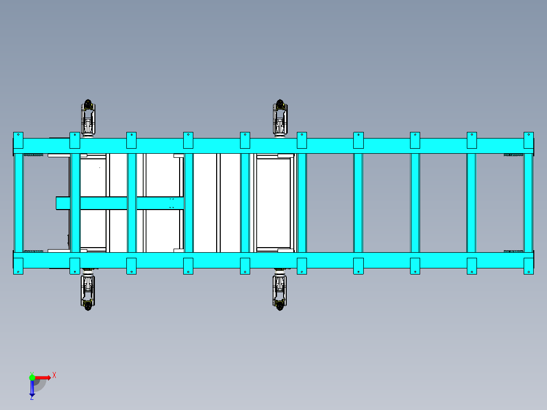 多机器人地轨设计俯视图