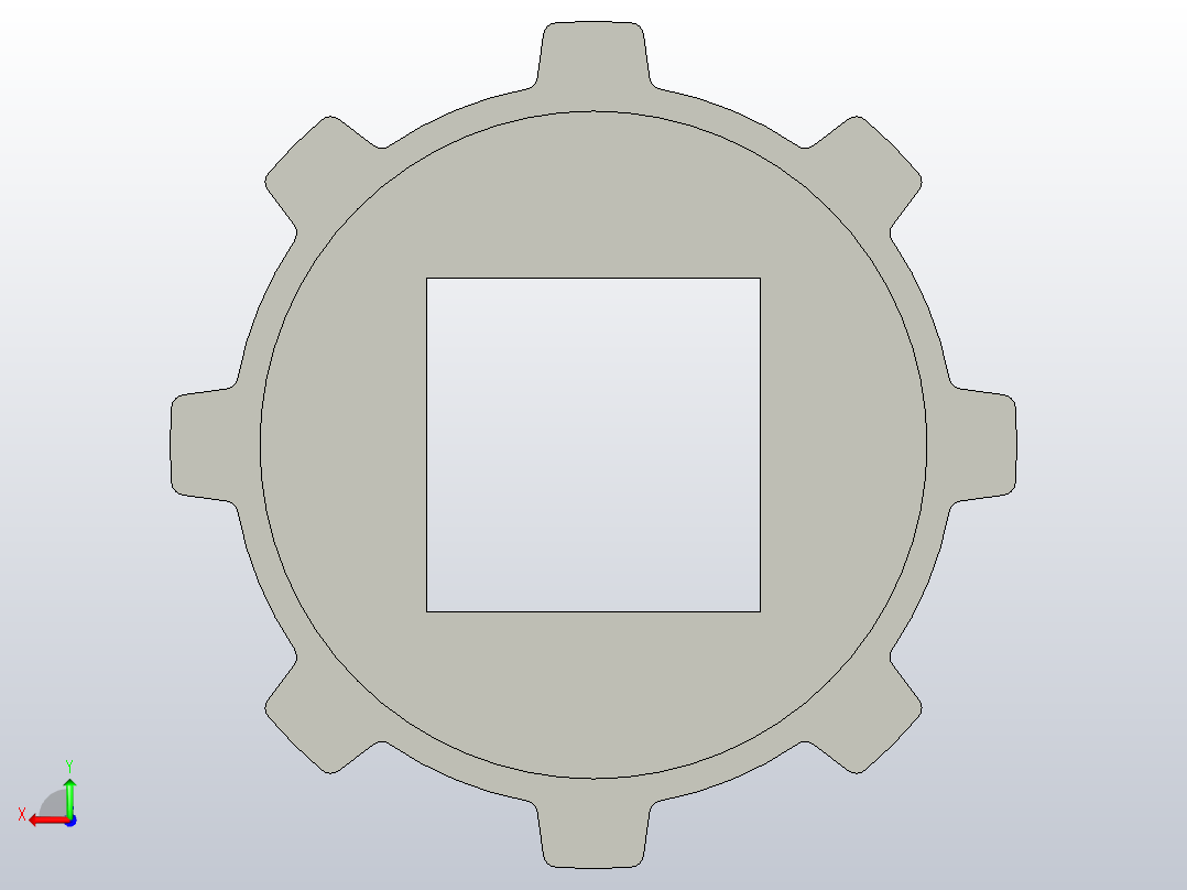 JS YS500-8T-S50-C1 机加工主动轮后视图